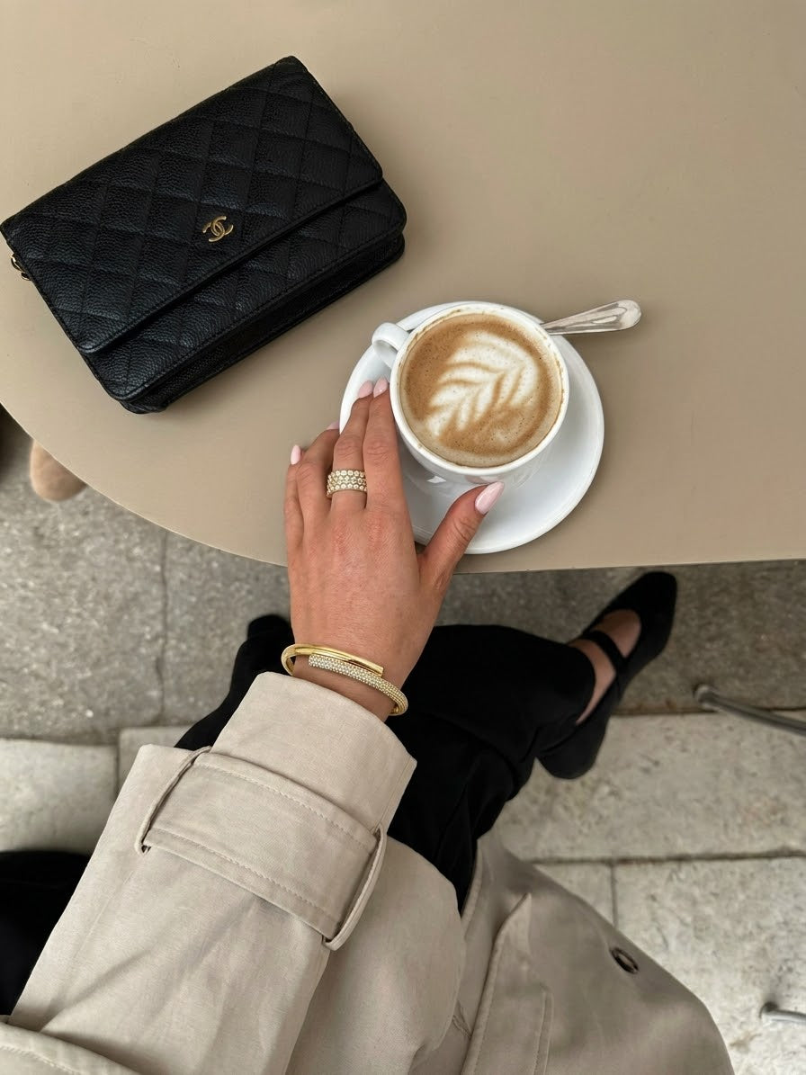 Bangle armband met overlappend design en strass