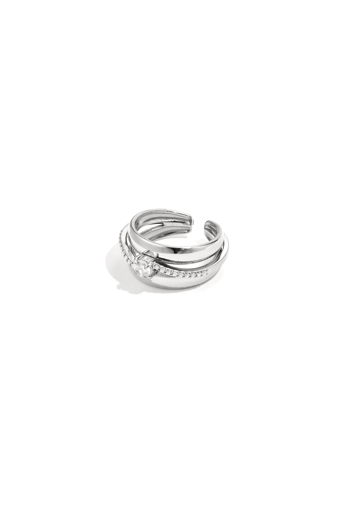 Layered ring with stones