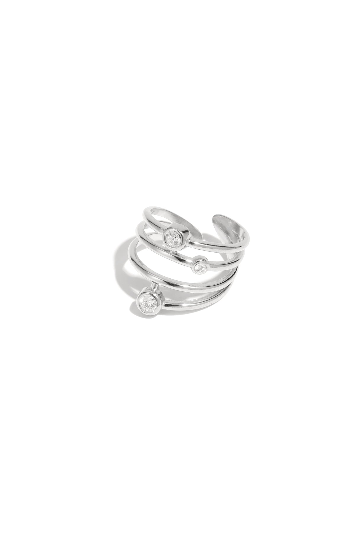 Gelaagde ring met steentjes