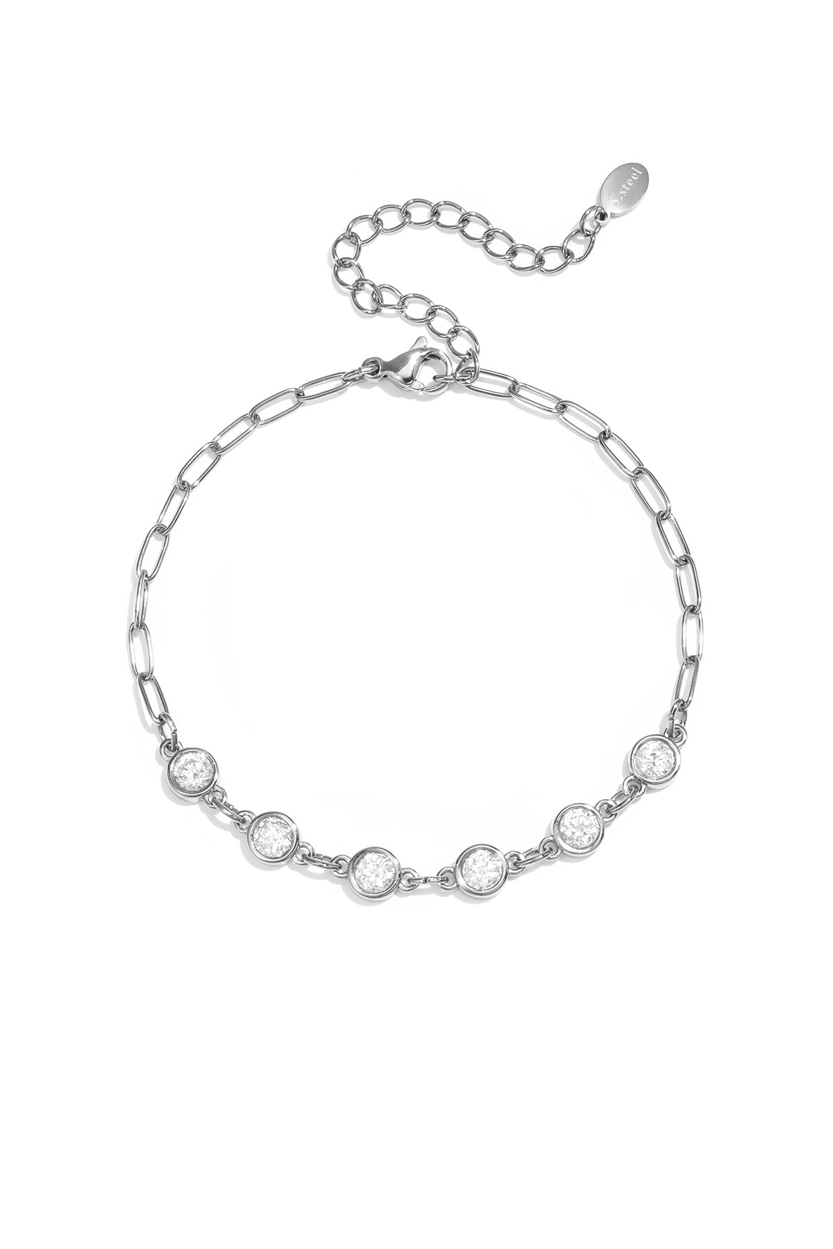 Chain armband met ronde diamantjes