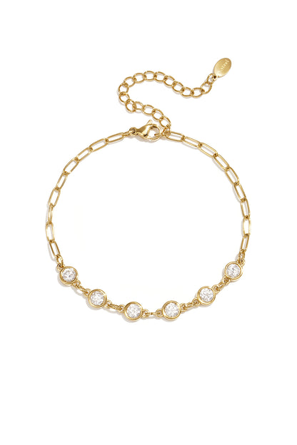 Chain armband met ronde diamantjes