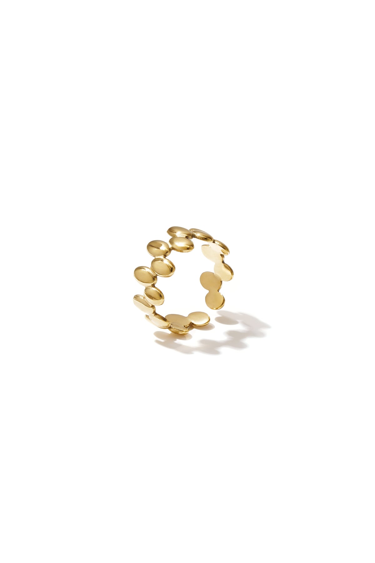 Geometrische ring met platte bolletjes