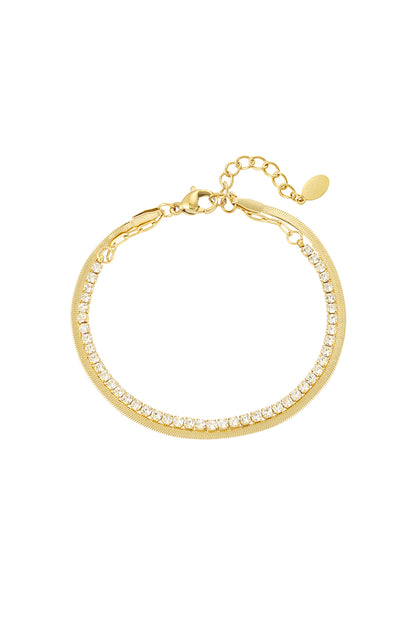 Dubbele armband met diamantjes