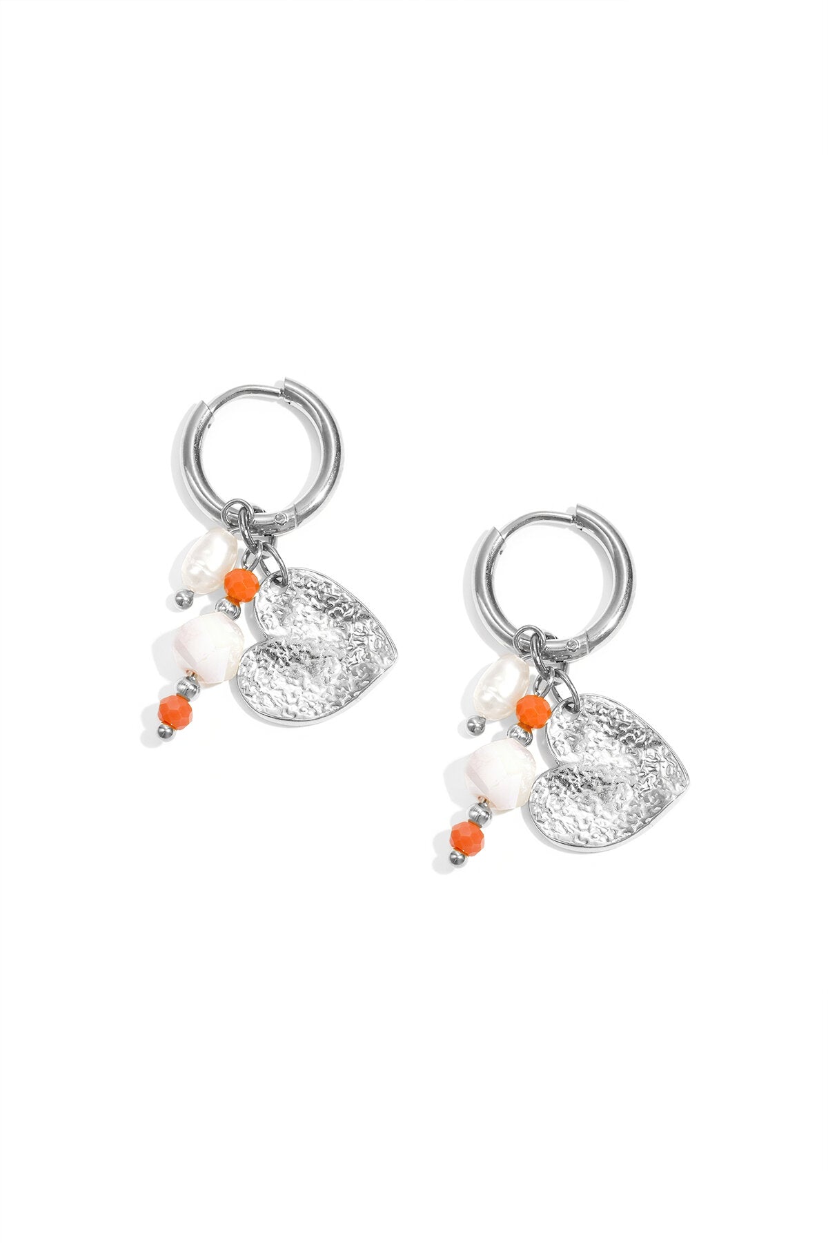 Oorbellen met hart en parels