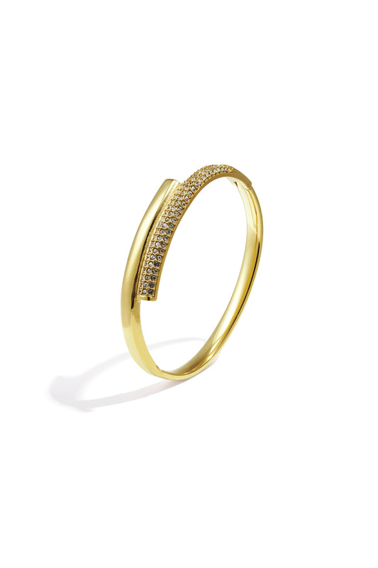 Bangle armband met overlappend design en strass 