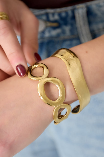 Statement armband met open cirkels