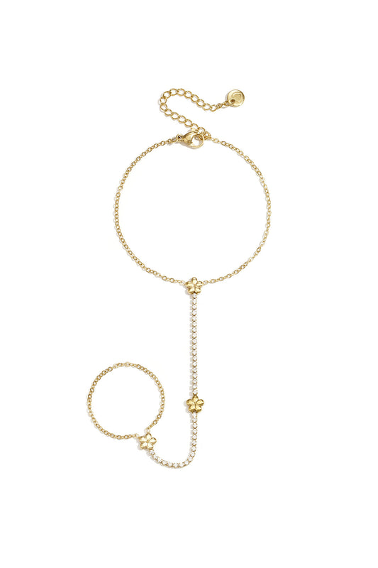 Hand chain met bloemen