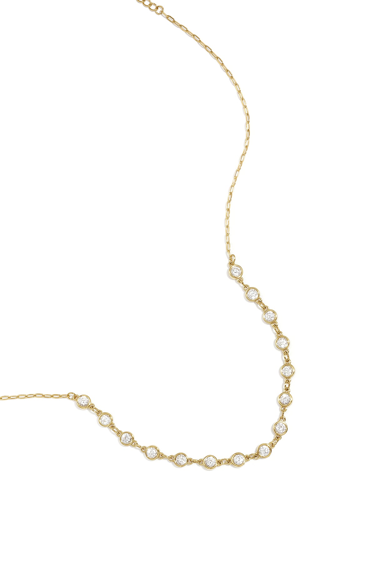 Chain ketting met ronde diamantjes