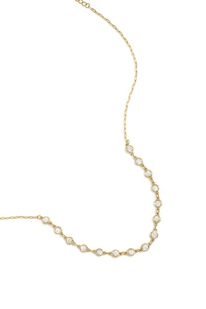 Chain ketting met ronde diamantjes