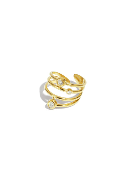 Gelaagde ring met steentjes