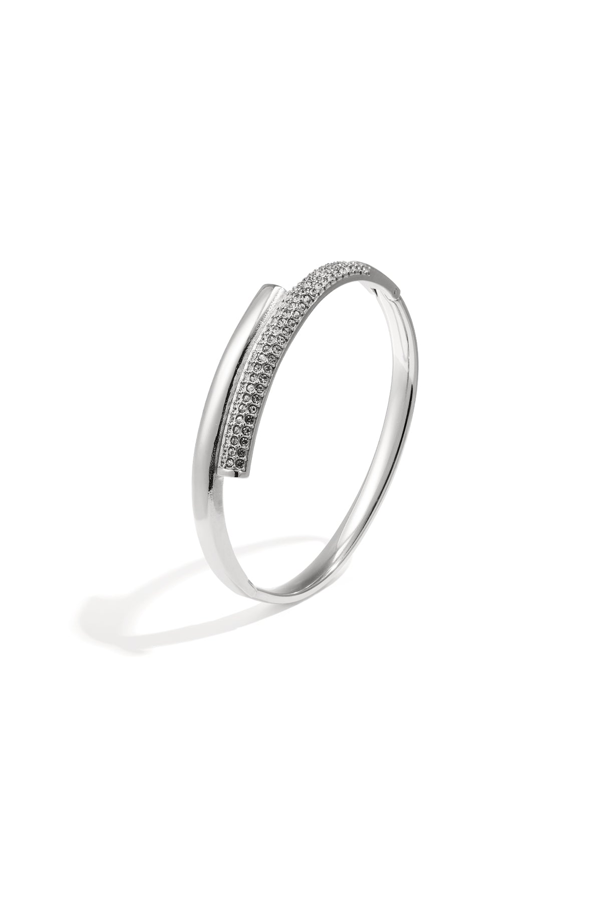 Bangle armband met overlappend design en strass 