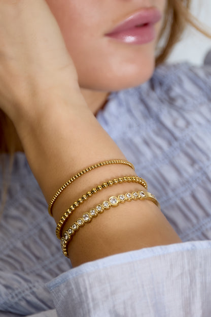 Bangle armband met ronde steentjes