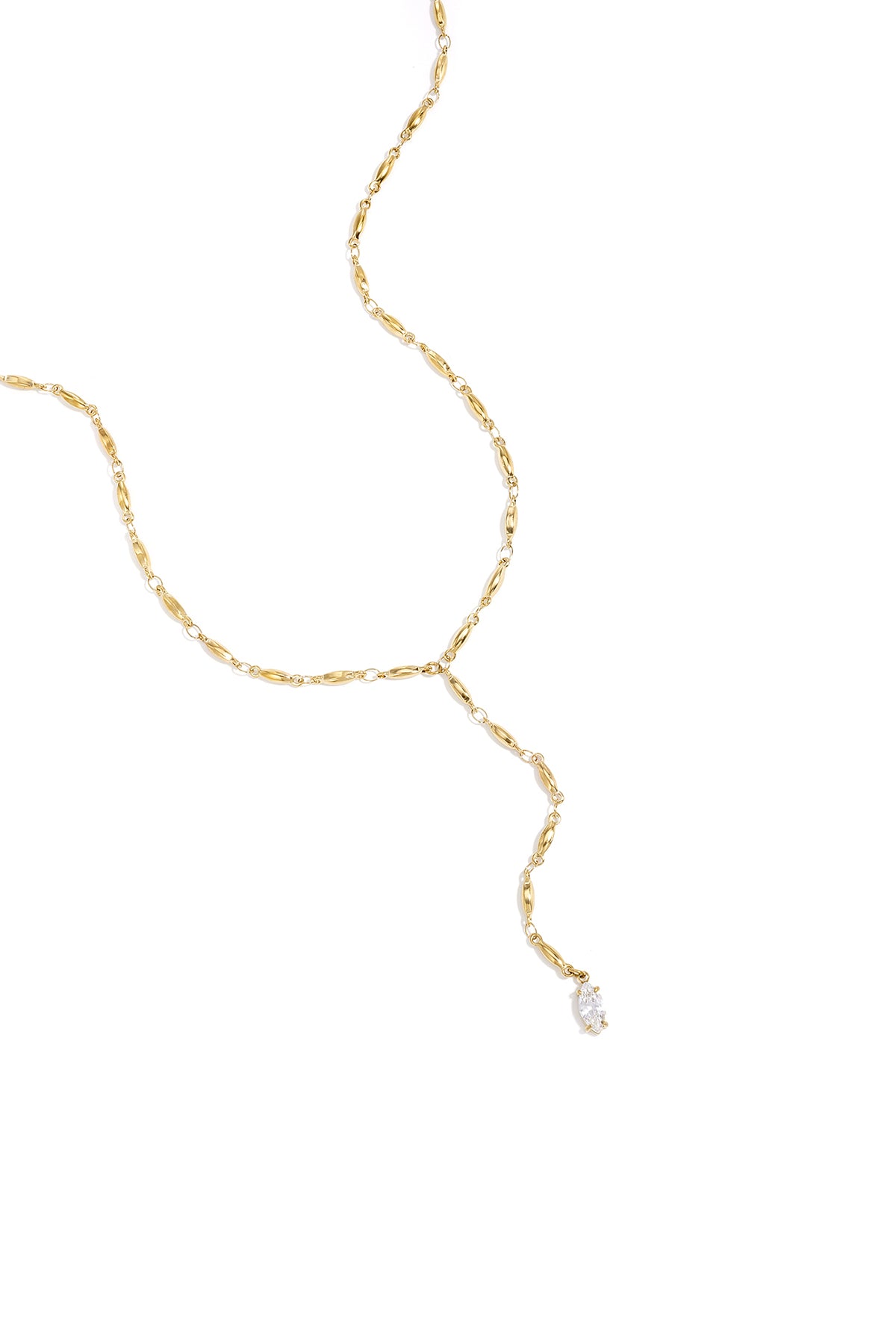 Y-ketting met strass steentje