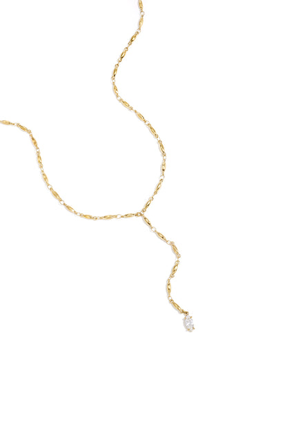 Y-ketting met strass steentje