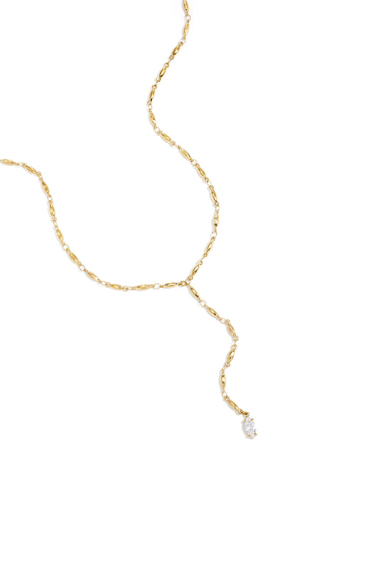 Y-ketting met strass steentje