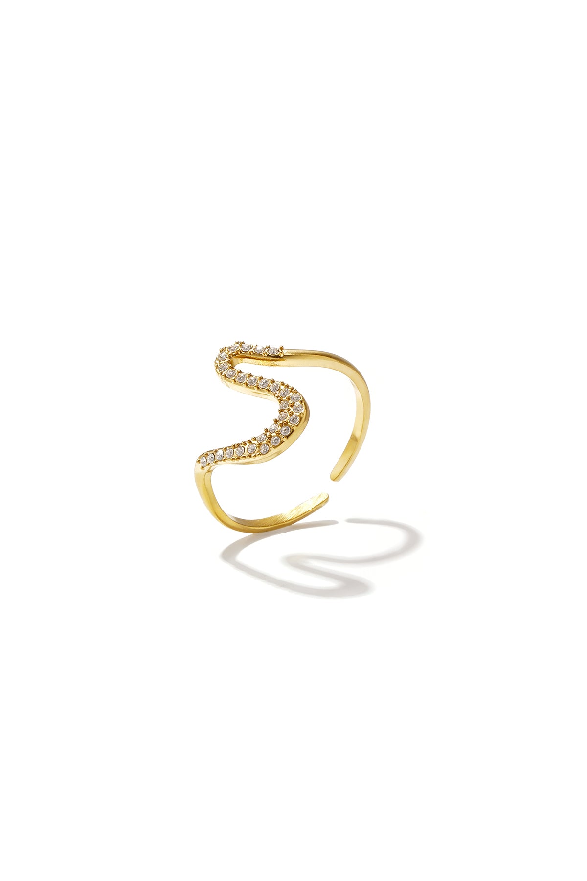 Ring met swirl en steentjes