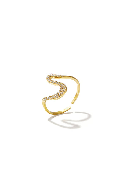 Ring met swirl en steentjes