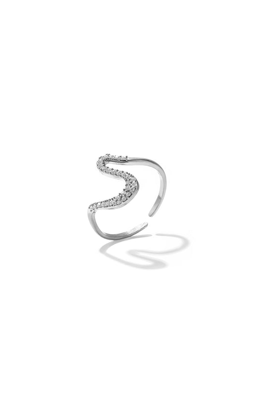 Ring met swirl en steentjes