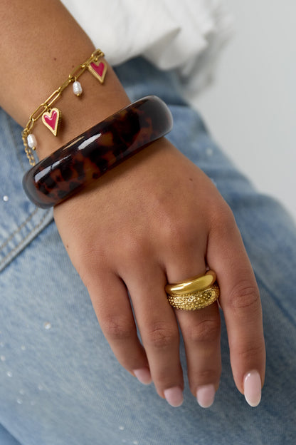 Dubbele ring met structuur