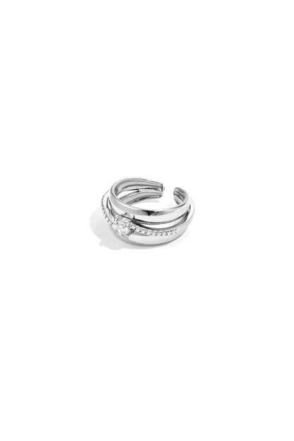 Layered ring with stones