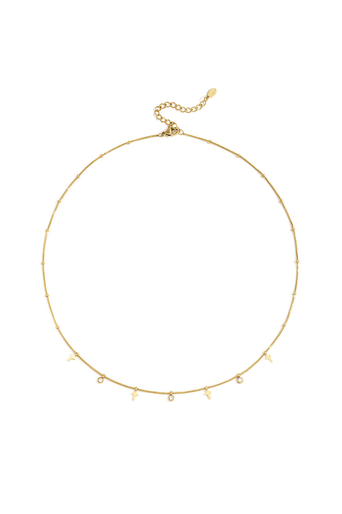 Ketting met steentjes en kruisjes